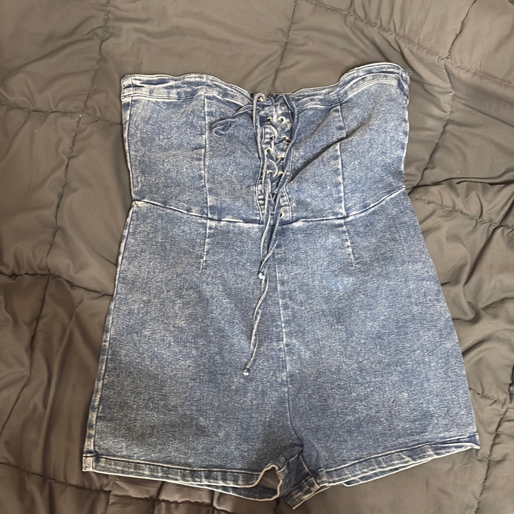 Windsor Blue Denim Stretch Romper